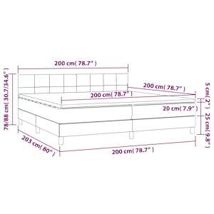 Box spring postel s matrací tmavě modrá 200x200 cm samet - obrázek 8