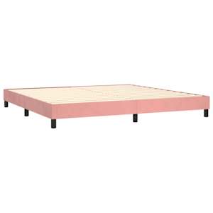 Box spring postel s matrací růžová 200x200 cm samet - obrázek 4