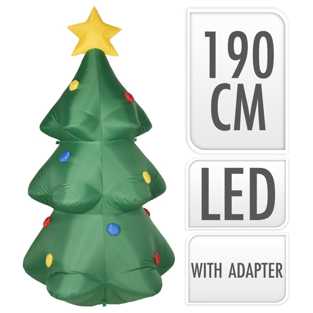 Ambiance Kerstboom opblaasbaar LED 190 cm