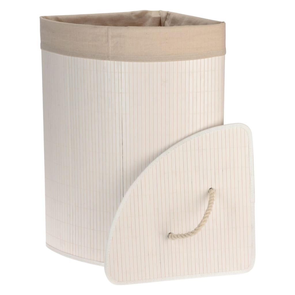 Bathroom Solutions Eck-Wäschekorb Bambus Weiß kaufen