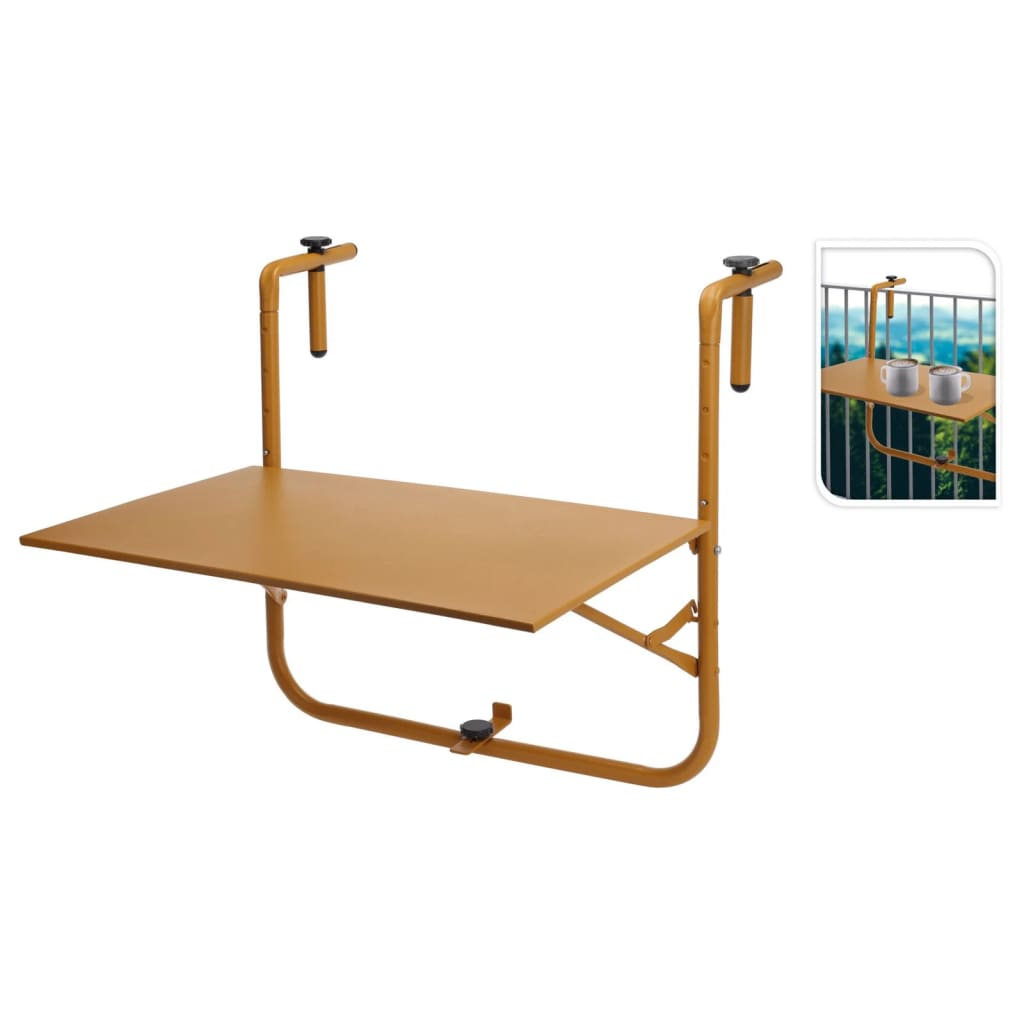 ProGarden Table de balcon jaune moutarde mat