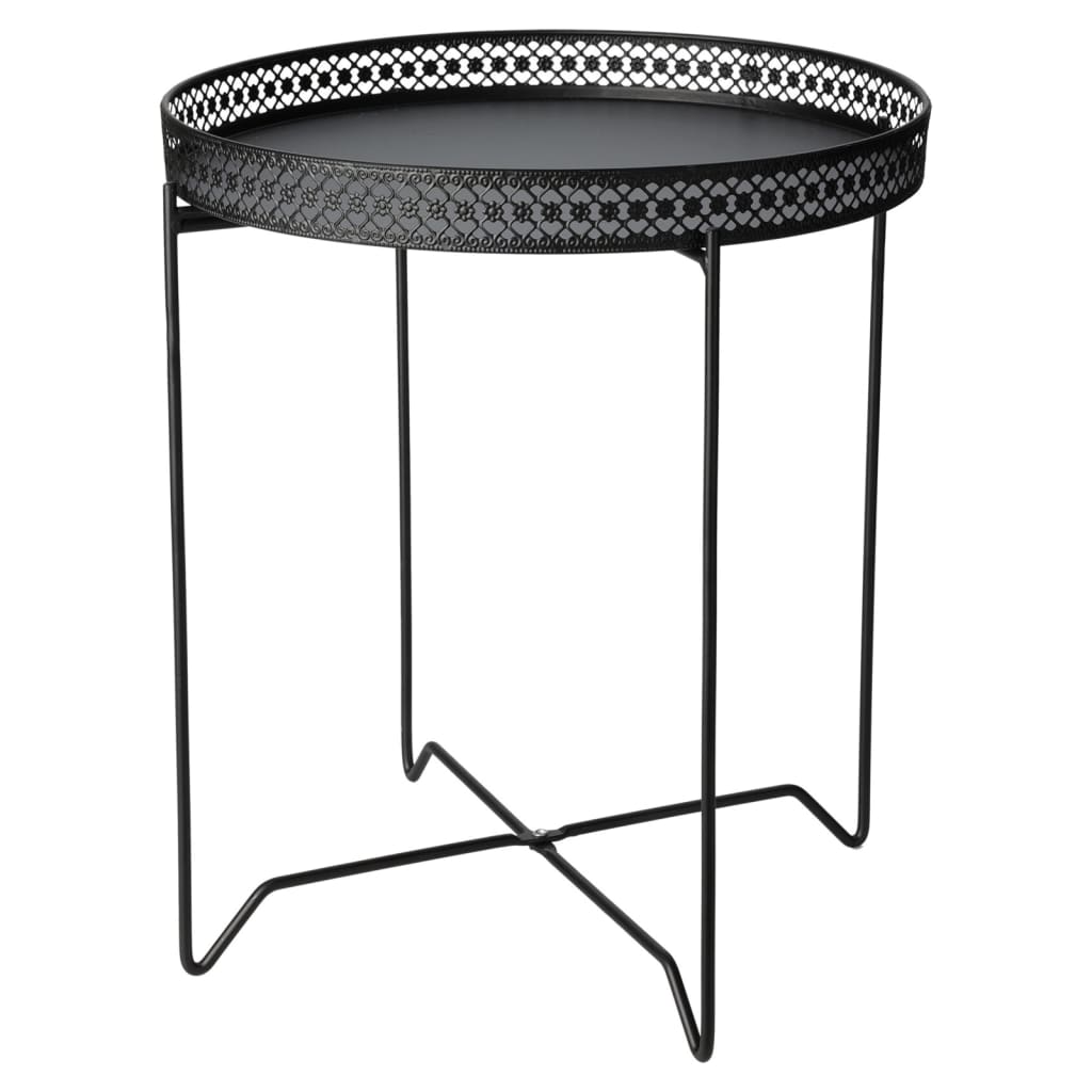 H&S Collection Table d'appoint rond noir