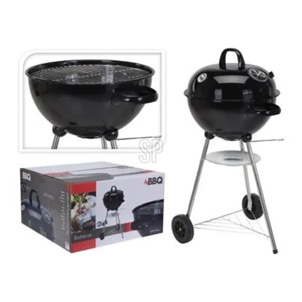 ProGarden Grătar cilindric BBQ, negru