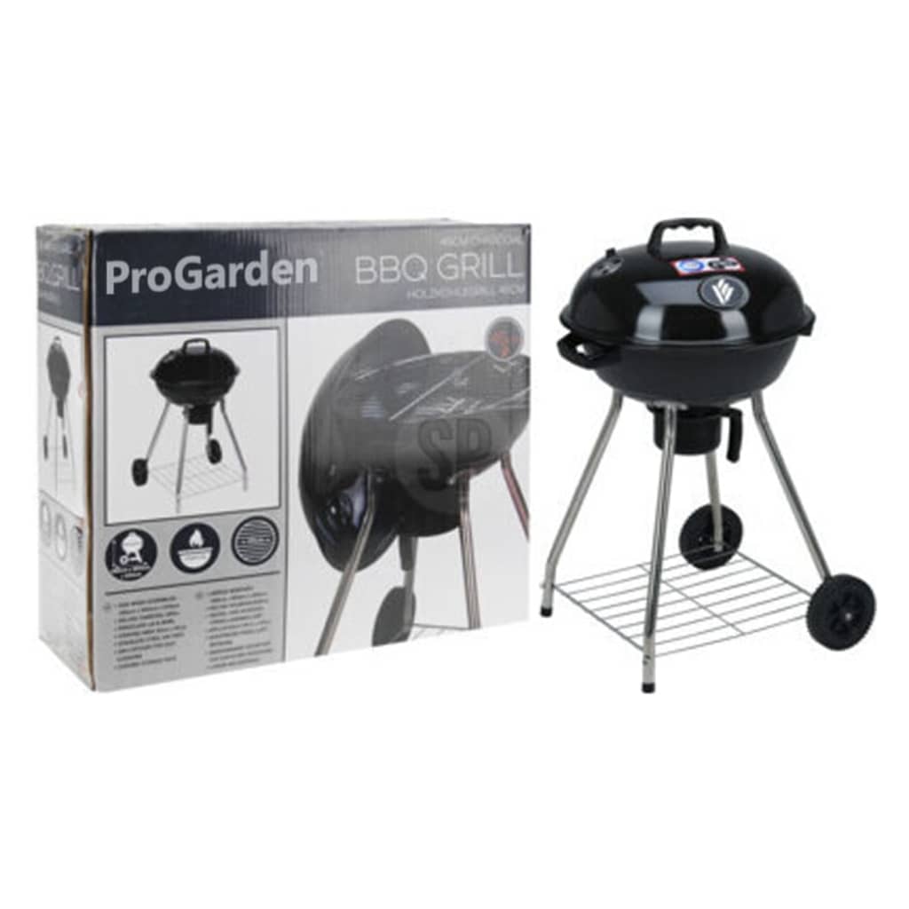 ProGarden Barbecue sur roues noir