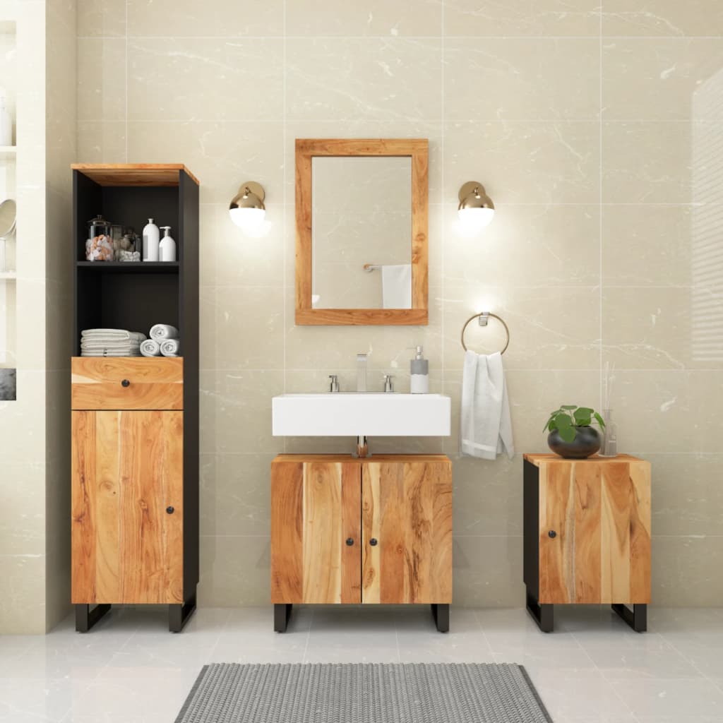 4dílná koupelnová sestava masivní akáciové dřevo
