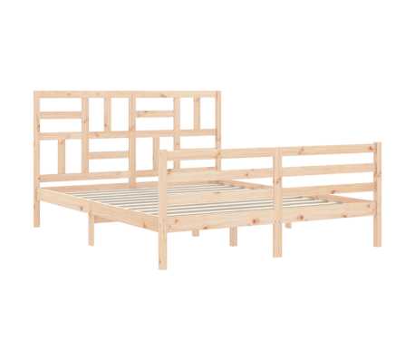 vidaXL Bedframe met hoofdbord massief hout