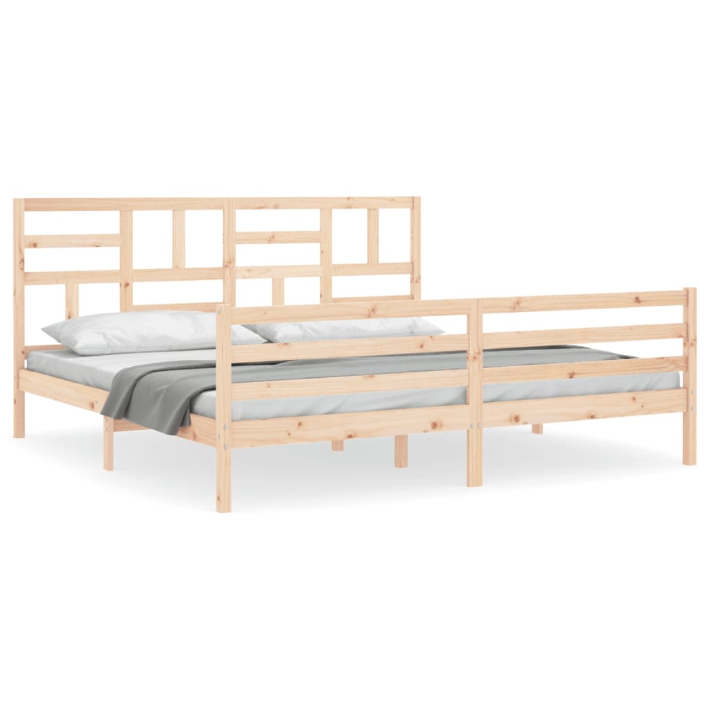 E-shop vidaXL Posteľný rám s čelom 200x200 cm masívne drevo