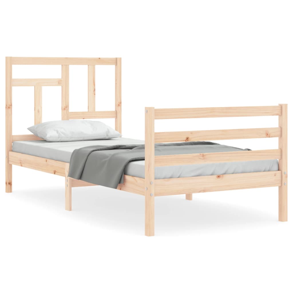 Rám postele s čelem Single masivní dřevo