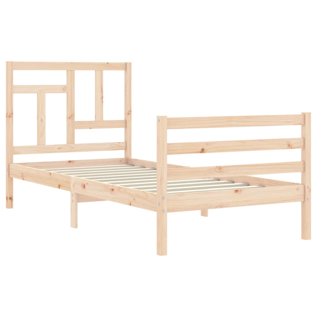 vidaXL Bedframe met hoofdbord massief hout afbeelding