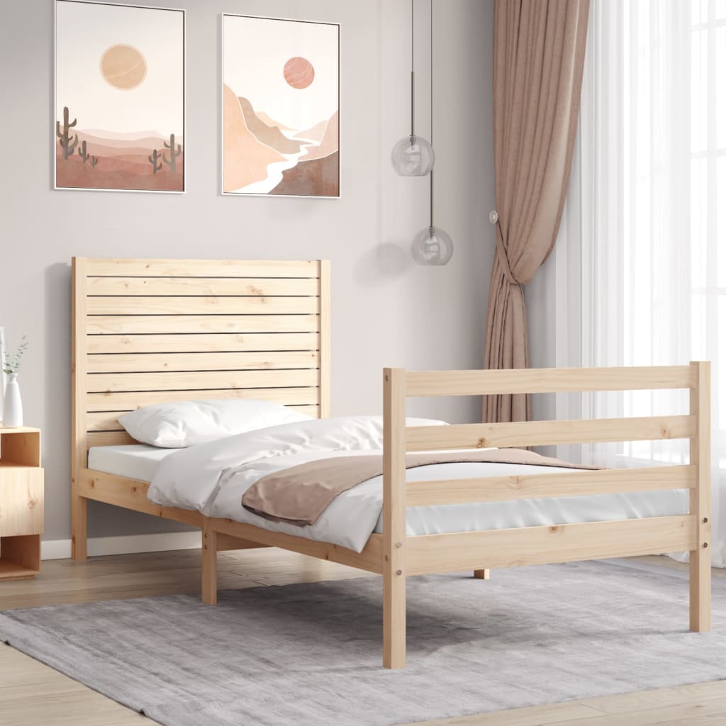 Rám postele s čelem 90 x 200 cm masivní dřevo