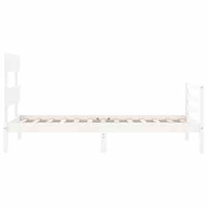 Rám postele s čelem bílý 100 x 200 cm masivní dřevo - obrázek 7
