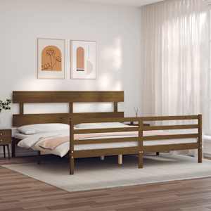 vidaXL Bed Frame without Mattress Honey Brown 200x200 cm Solid Wood