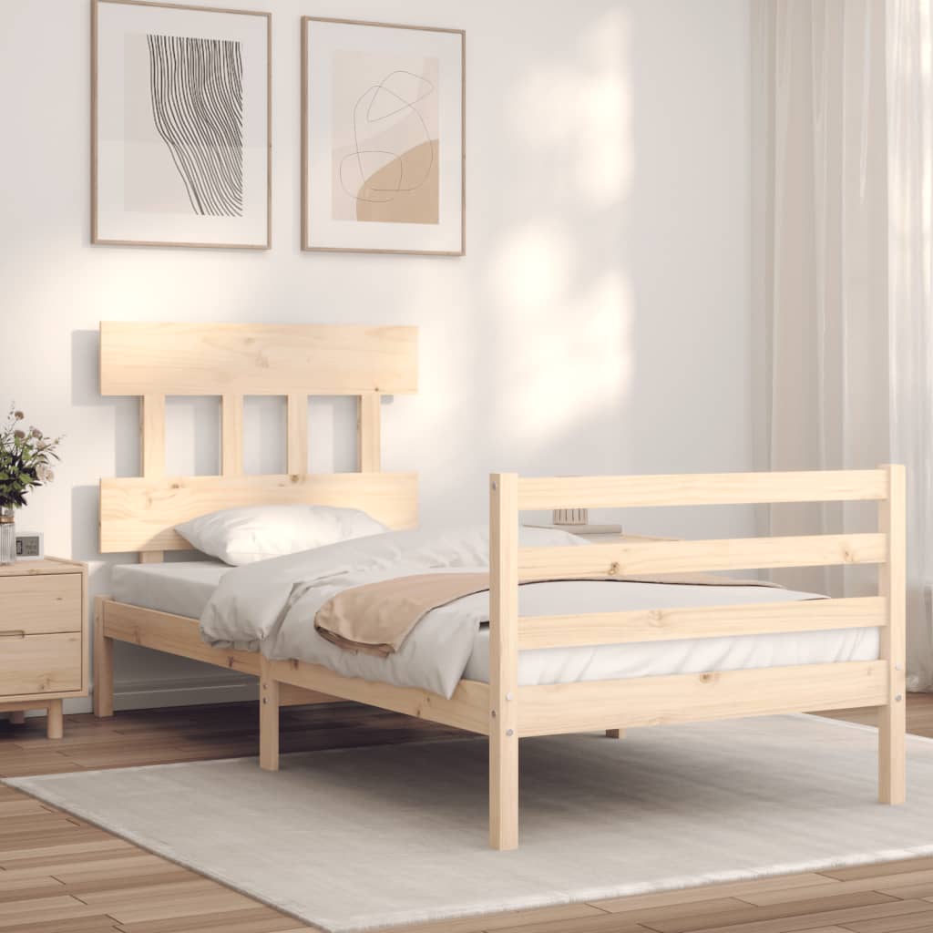 Thumbnail - vidaXL Massivholzbett mit Kopfteil 90x200 cm