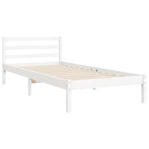 Rám postele s čelem bílý 100 x 200 cm masivní dřevo - obrázek 9
