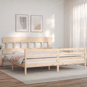 Rám postele s čelem Super King Size masivní dřevo - obrázek 3