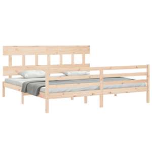 Rám postele s čelem Super King Size masivní dřevo - obrázek 4