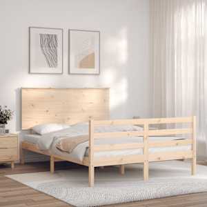 Rám postele s čelem 140 x 190 cm masivní dřevo - obrázek 3