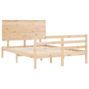 Rám postele s čelem 140 x 190 cm masivní dřevo - obrázek 5