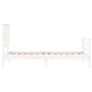 Rám postele s čelem bílý 100 x 200 cm masivní dřevo - obrázek 7