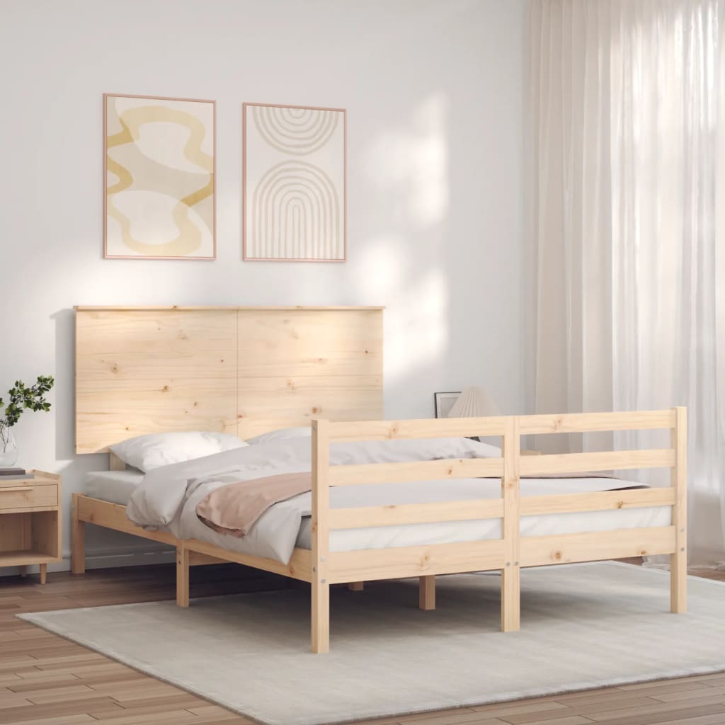 Rám postele s čelem 120 x 200 cm masivní dřevo