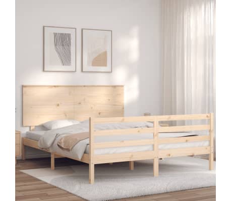 vidaXL Cadre de lit sans matelas 160x200 cm bois massif