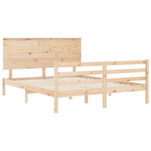Rám postele s čelem 160 x 200 cm masivní dřevo - obrázek 5