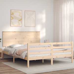 Rám postele s čelem 160 x 200 cm masivní dřevo - obrázek 1