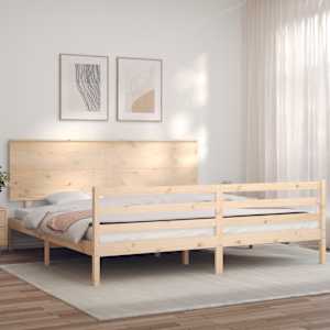 Rám postele s čelem Super King Size masivní dřevo - obrázek 1