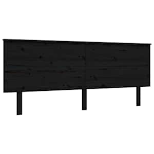 Rám postele s čelem černý 200 x 200 cm masivní dřevo - obrázek 8