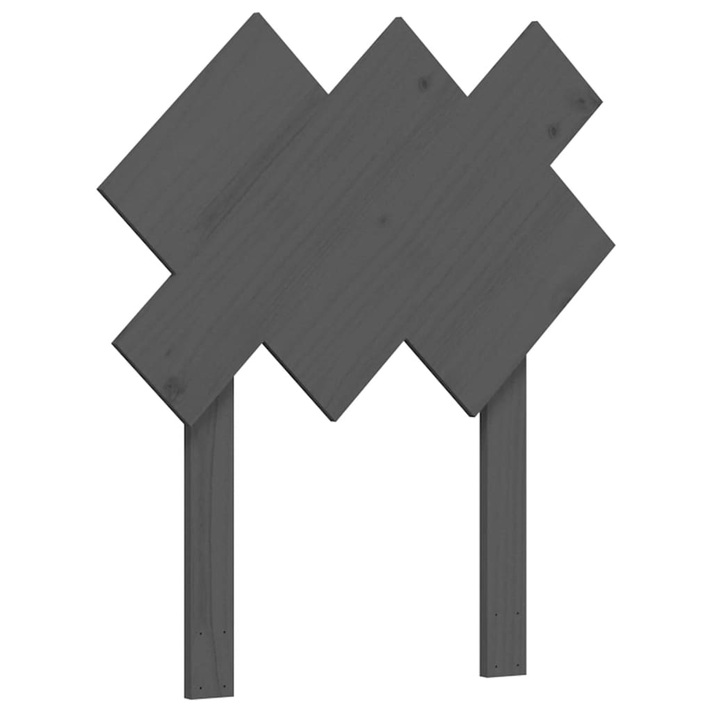 Posteljni okvir z vzglavjem siv 3FT trden les