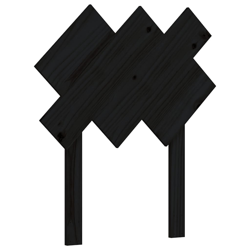 Рамка за легло с табла черна 3FT Single масивна дървесина