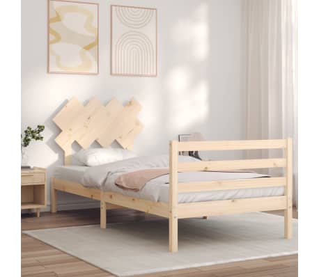 vidaXL R&aacute;m postele s čelem 100 x 200 cm masivn&iacute; dřevo