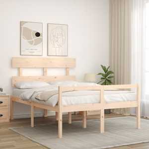 vidaXL Seniorseng med hodegavl small double heltre