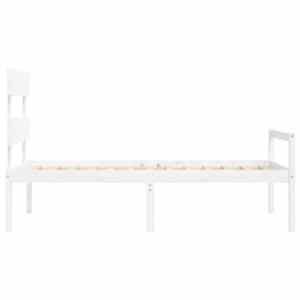 Postel s čelem pro seniory bílý 90x200 cm masivní dřevo - obrázek 7