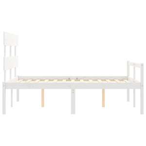 Postel s čelem pro seniory bílý 120x200 cm masivní dřevo - obrázek 7
