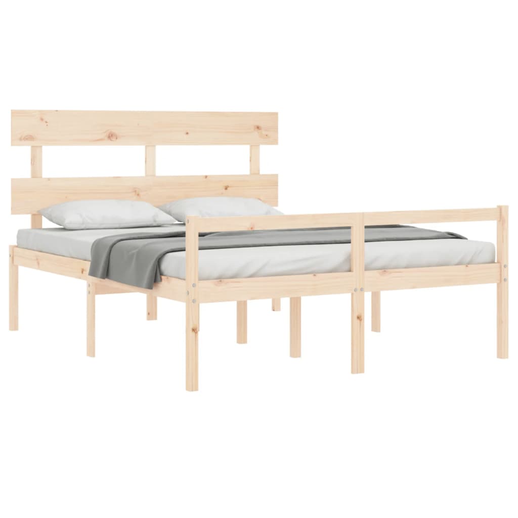 Cadru de pat cu tăblie, 160x200 cm, lemn masiv