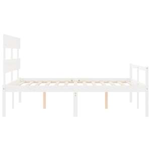 Postel s čelem pro seniory bílý 160x200 cm masivní dřevo - obrázek 7