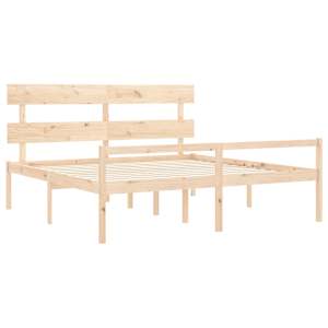 Postel s čelem pro seniory 200x200 cm masivní dřevo - obrázek 5