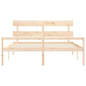Postel s čelem pro seniory 200x200 cm masivní dřevo - obrázek 6