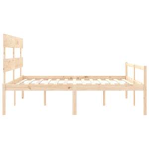 Postel s čelem pro seniory 200x200 cm masivní dřevo - obrázek 7