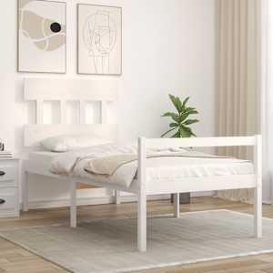 vidaXL Senior Bed without Mattress White Single Solid Wood