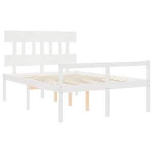 Postel s čelem pro seniory bílý 120x200 cm masivní dřevo - obrázek 5
