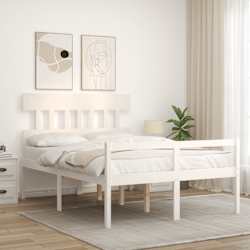 vidaXL Lit pour personne &acirc;g&eacute;e sans matelas blanc 120x200cm bois massif