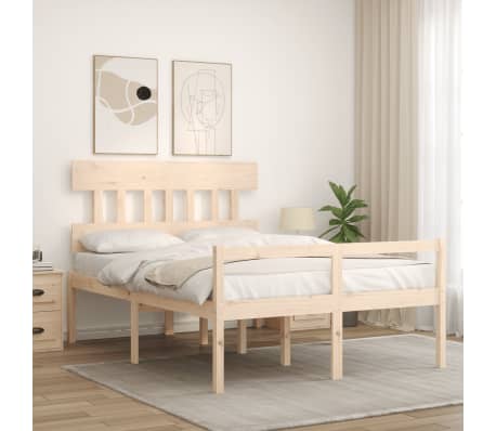 vidaXL Seniorenbett mit Kopfteil 140x200 cm Massivholz