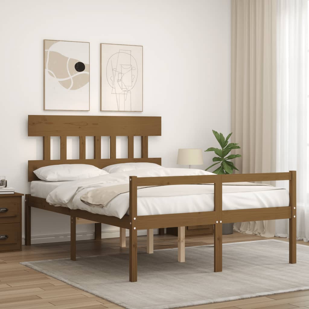 vidaXL Senior Bed without Mattress Honey Brown 140x200 cm Solid Wood