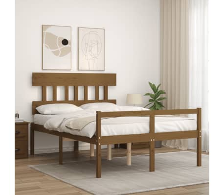 vidaXL Senior Bed without Mattress Honey Brown 140x200 cm Solid Wood