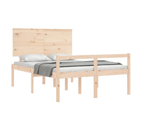 vidaXL Seniorenbett mit Kopfteil 140x190 cm Massivholz