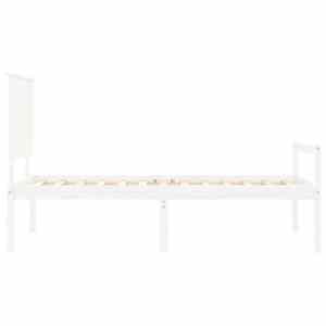 Postel s čelem pro seniory bílý 90x200 cm masivní dřevo - obrázek 7