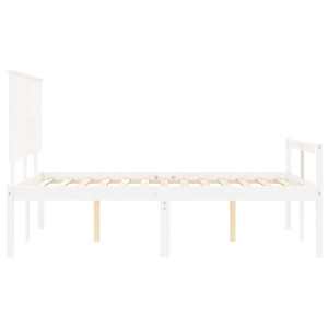 Postel s čelem pro seniory bílý 120x200 cm masivní dřevo - obrázek 7