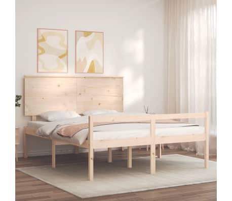 vidaXL Lit pour personne &acirc;g&eacute;e sans matelas 160x200 cm bois massif